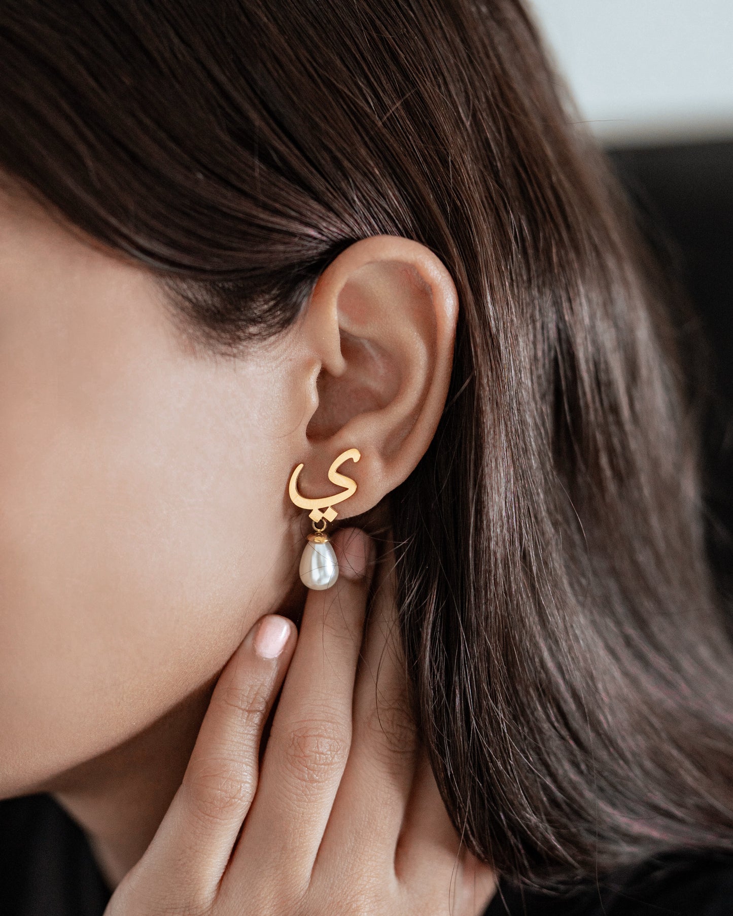 Calligraphed Initial Earrings