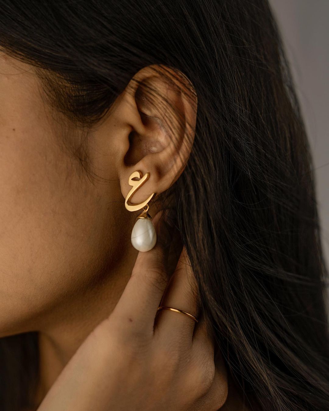 Calligraphed Initial Earrings