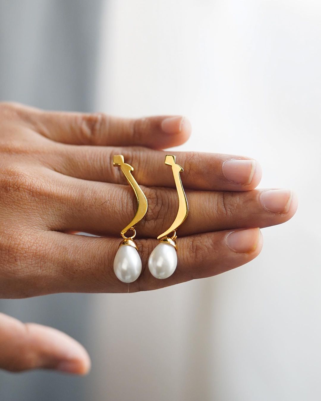 Calligraphed Initial Earrings