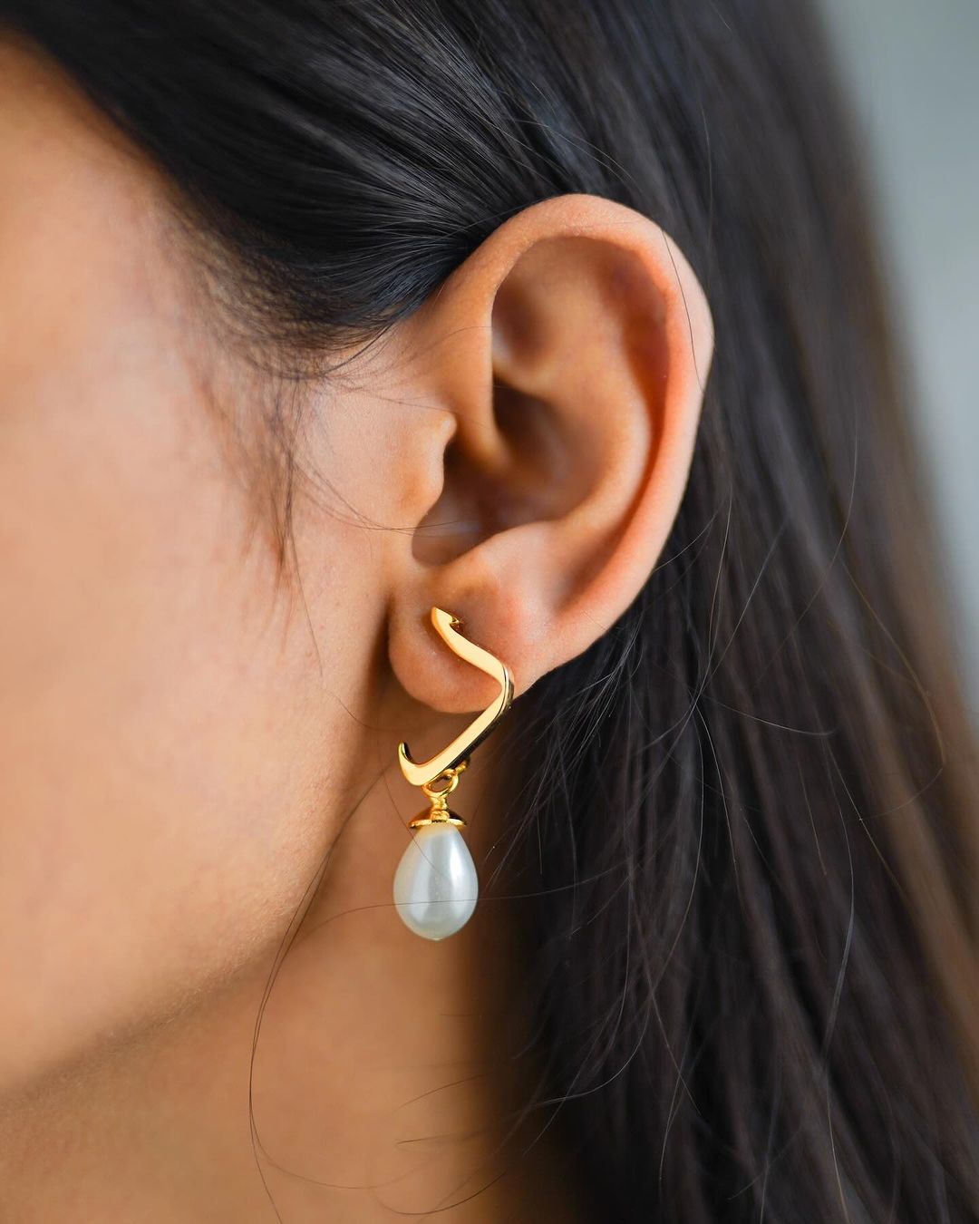 Calligraphed Initial Earrings