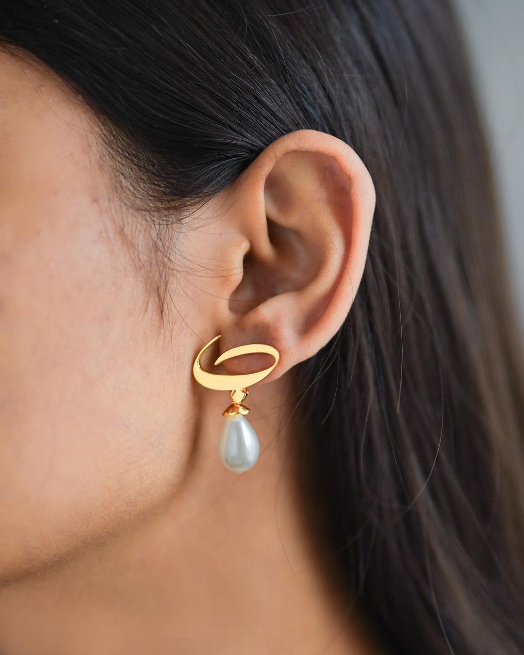 Calligraphed Initial Earrings