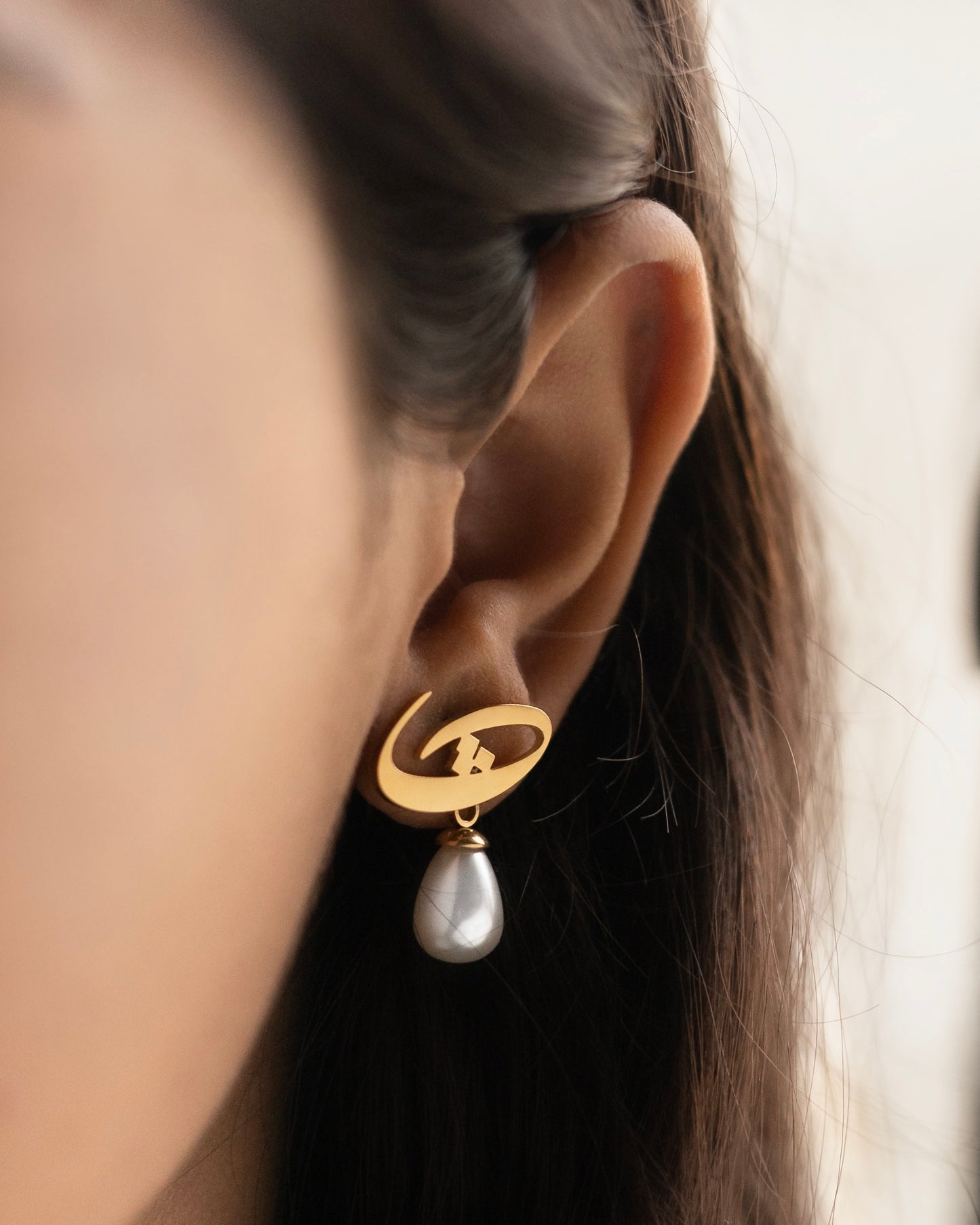 Calligraphed Initial Earrings