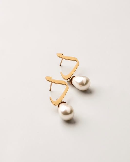 Calligraphed Initial Earring د