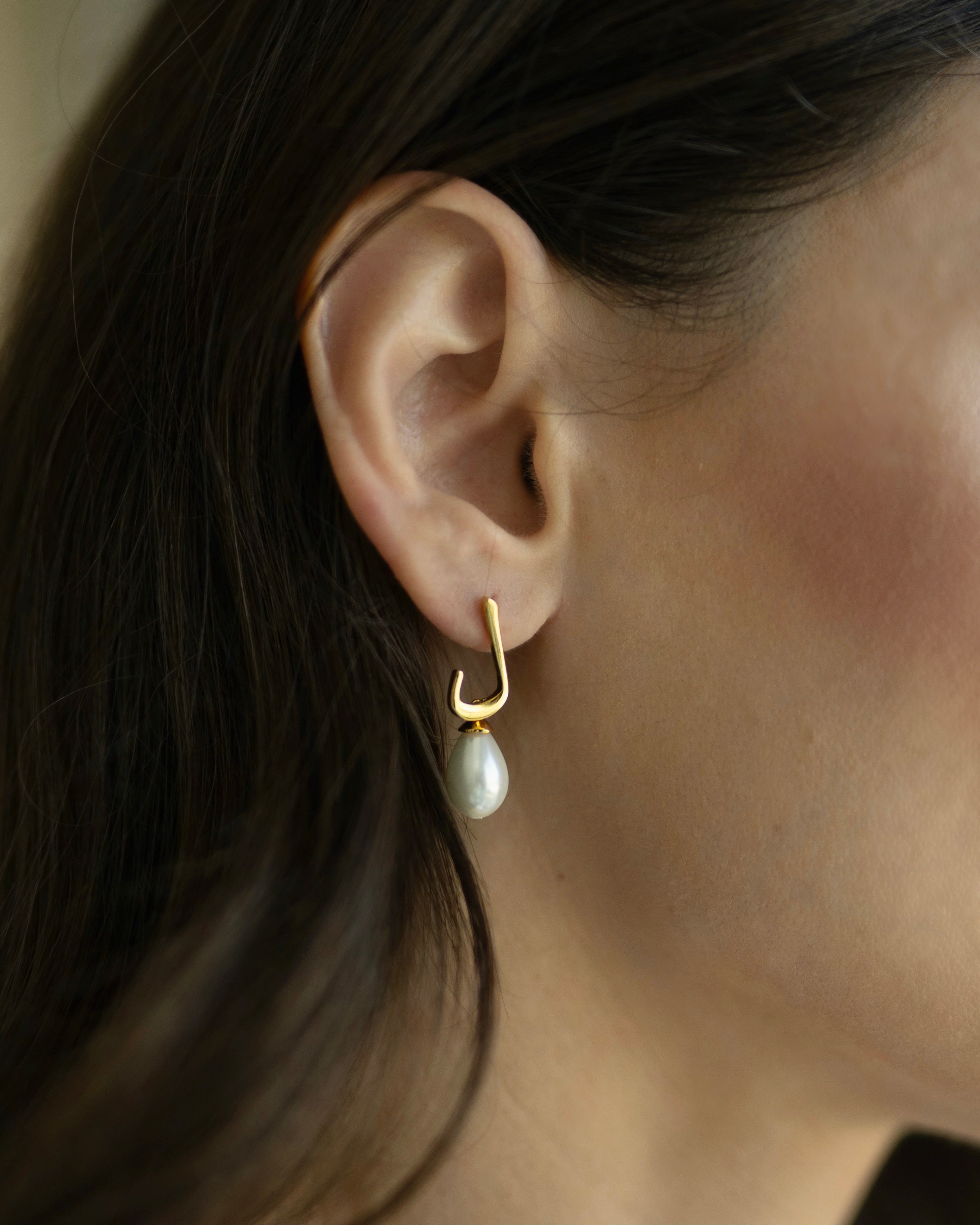 Calligraphed Initial Earrings ل