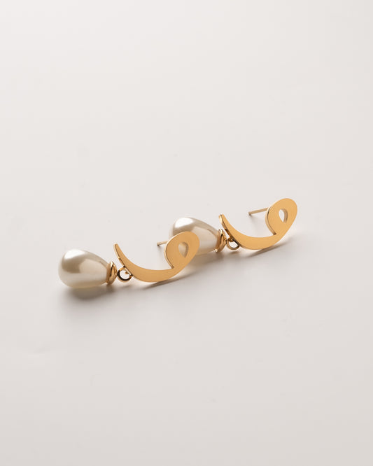 Calligraphed Initial Earring و