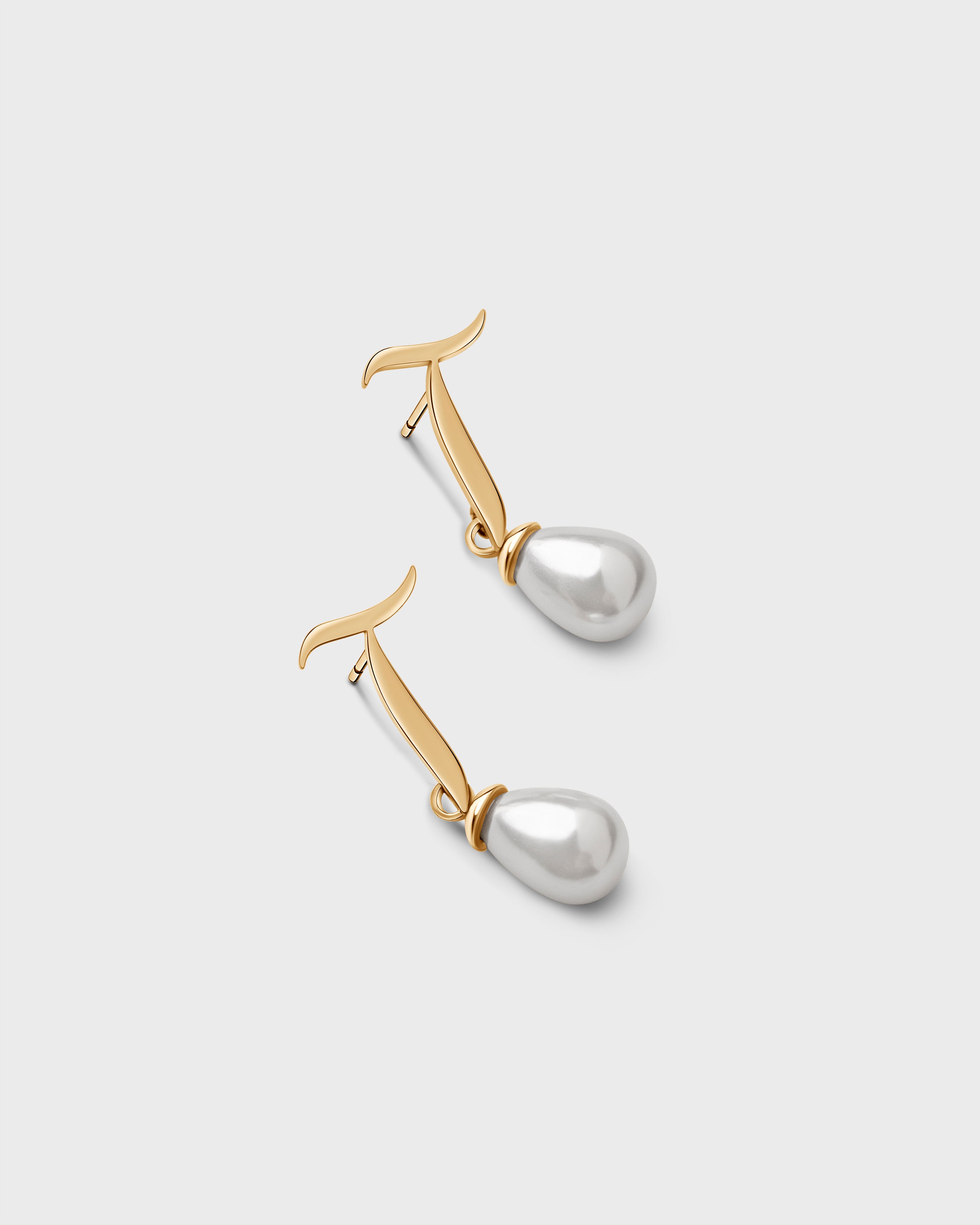 Calligraphed Initial Earrings آ