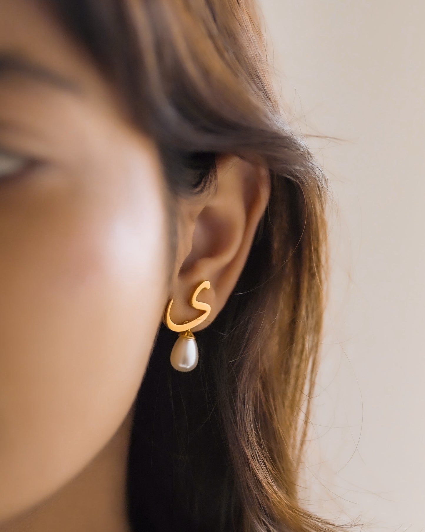 Calligraphed Initial Earrings