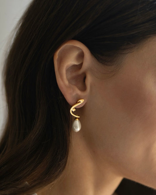 Calligraphed Initial Earring ج