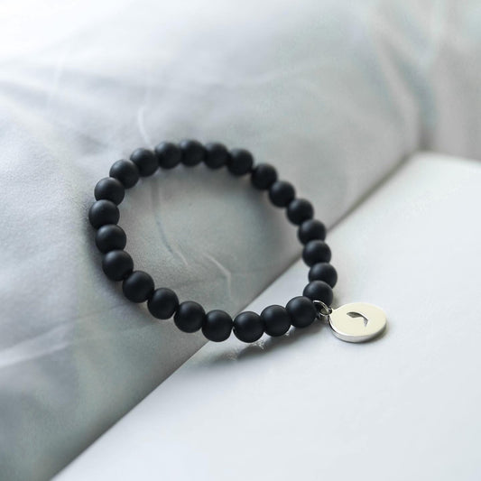 Matte Black Bead Bracelet