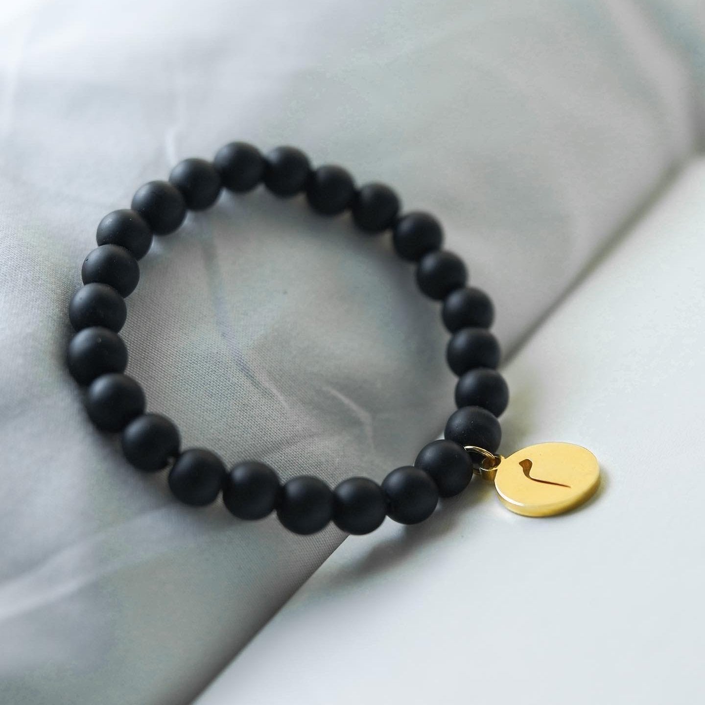 Matte Black Bead Bracelet