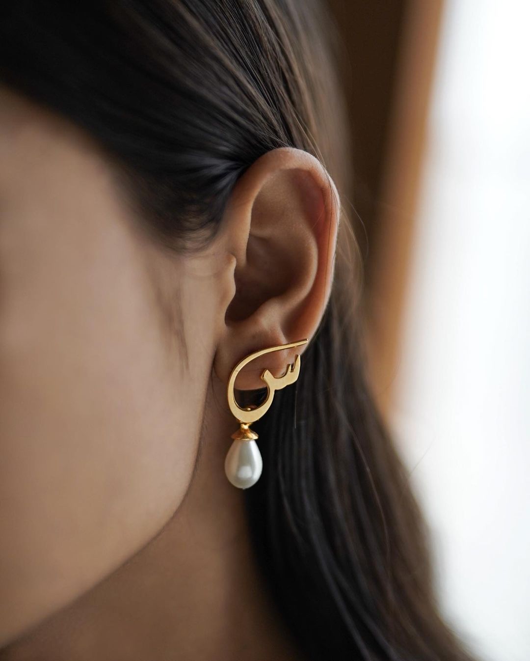 Calligraphed Initial Earrings