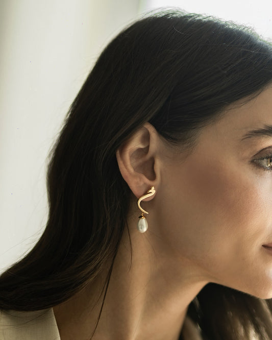 Calligraphed Initial Earring خ