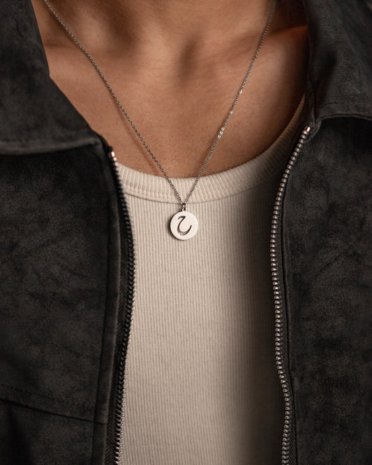 Initial Necklace (Silver) م