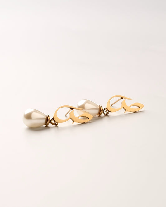 Calligraphed Initial Earring ص
