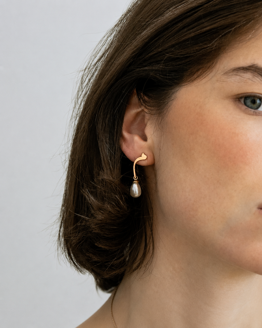 Calligraphed Initial Earring م