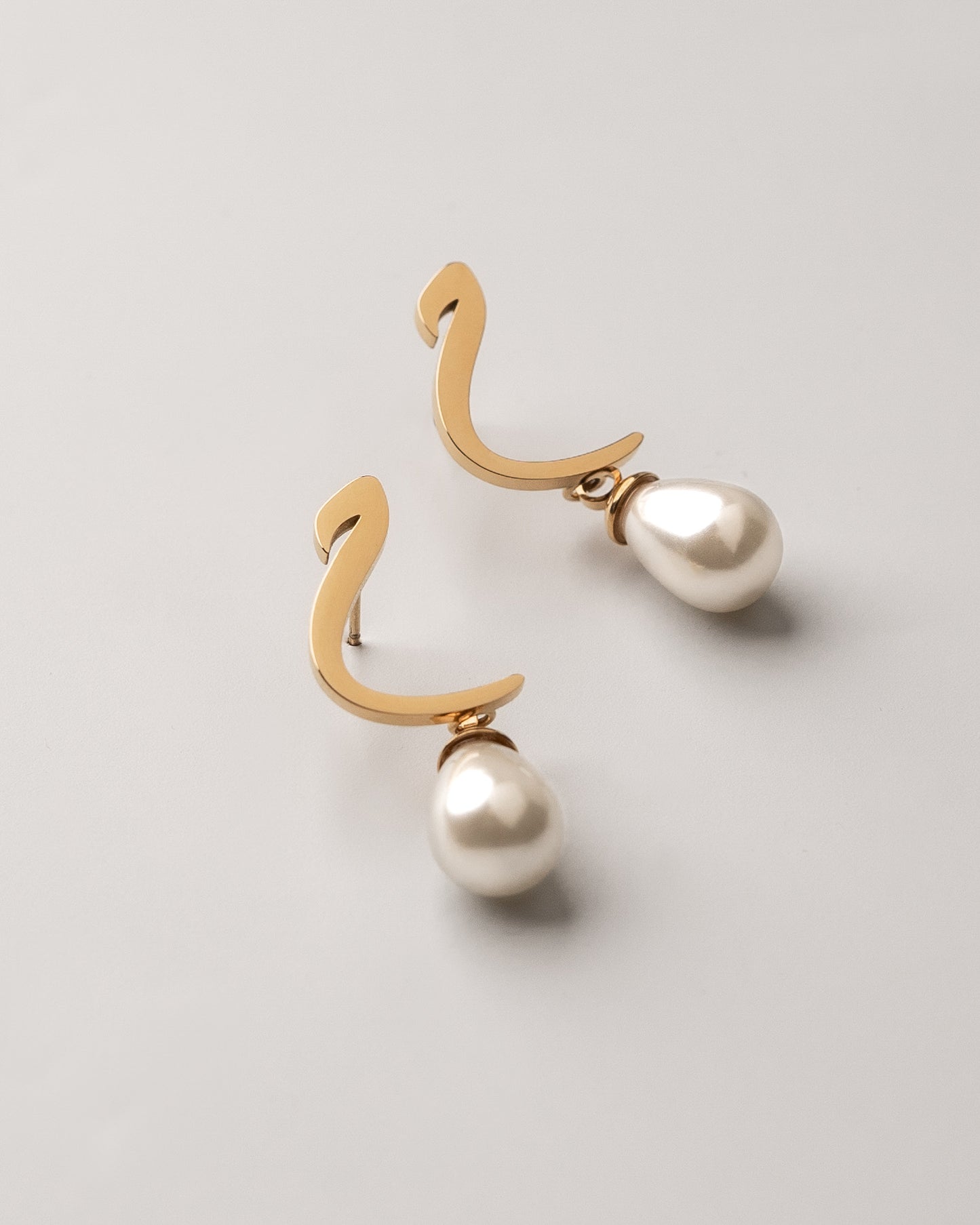 Calligraphed Initial Earring ح