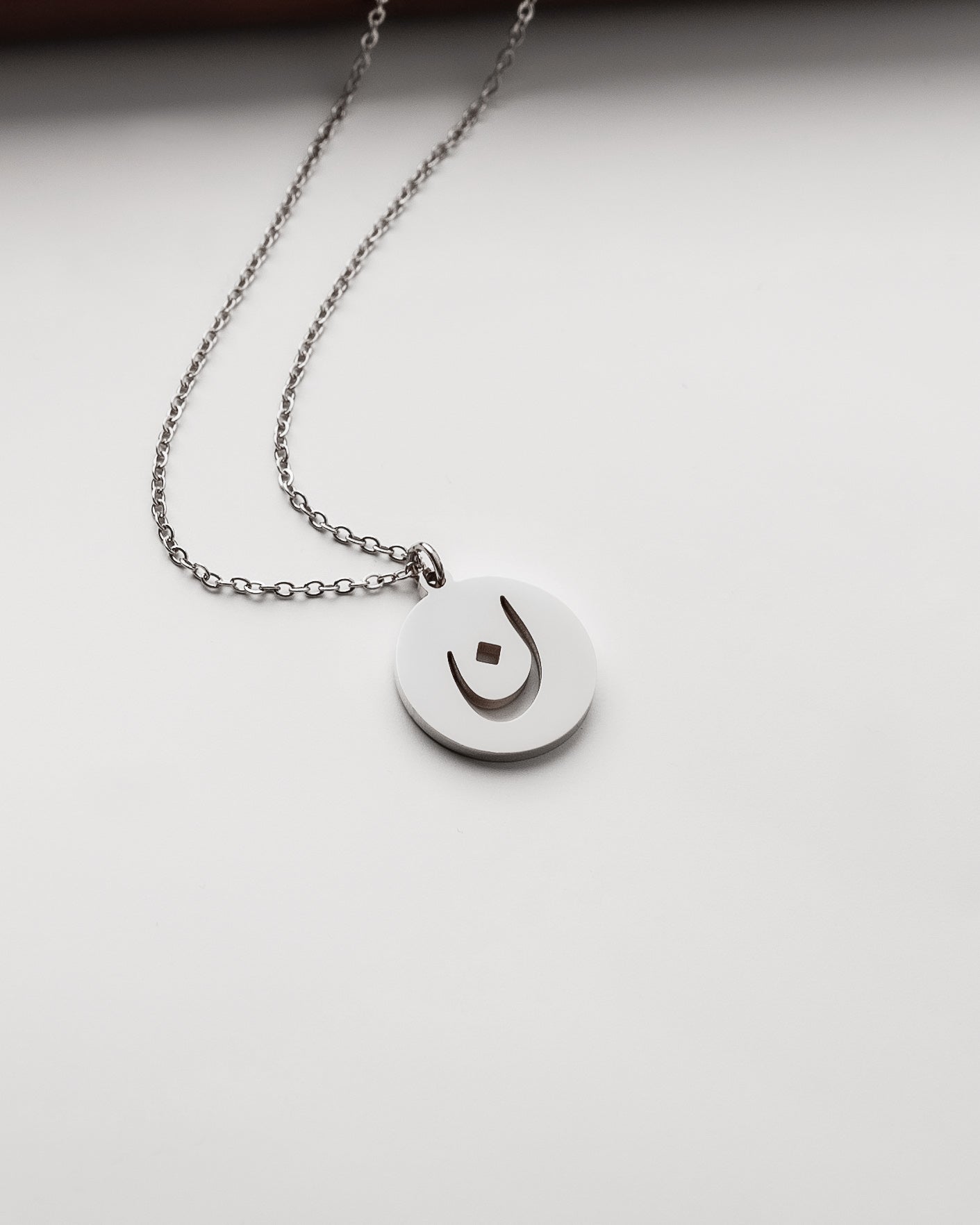 Initial Necklace (Silver) ن