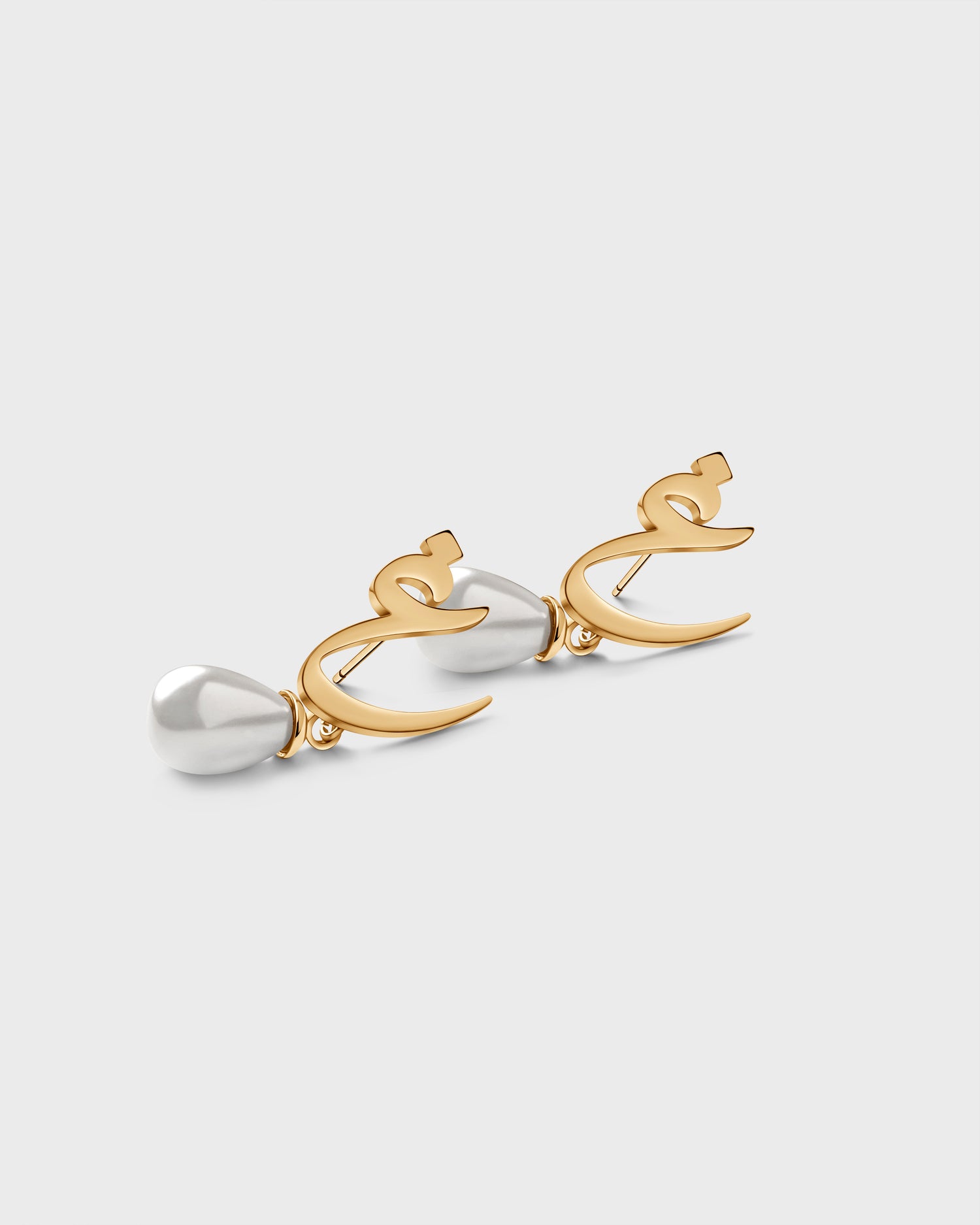 Calligraphed Initial Earrings غ