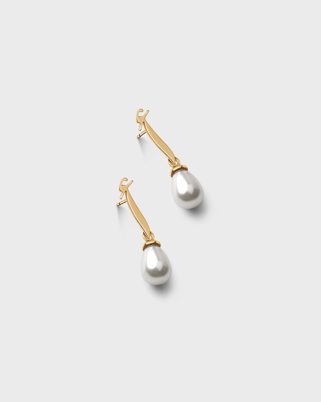 Calligraphed Initial Earrings أ
