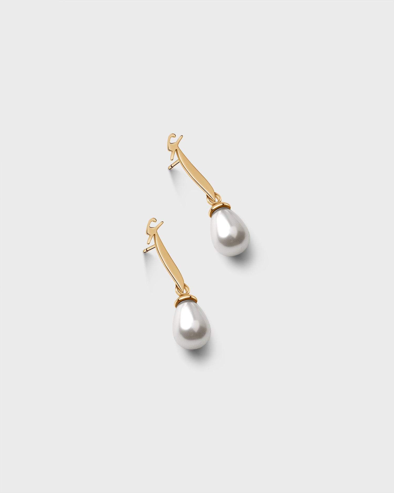 Calligraphed Initial Earrings أ