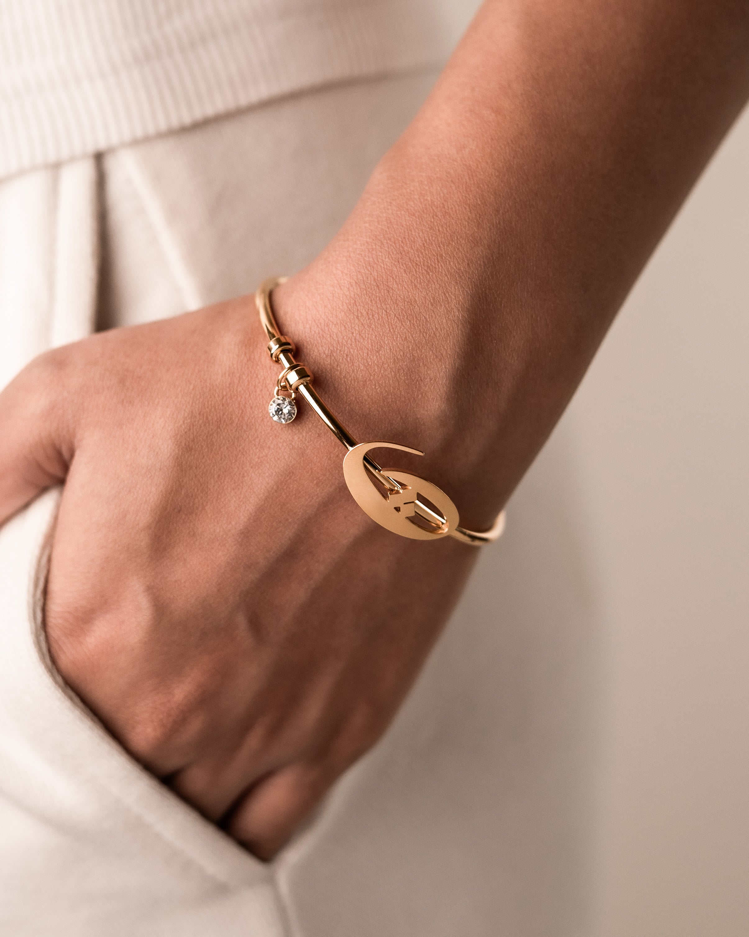 Calligraphed Initial Bracelet ث