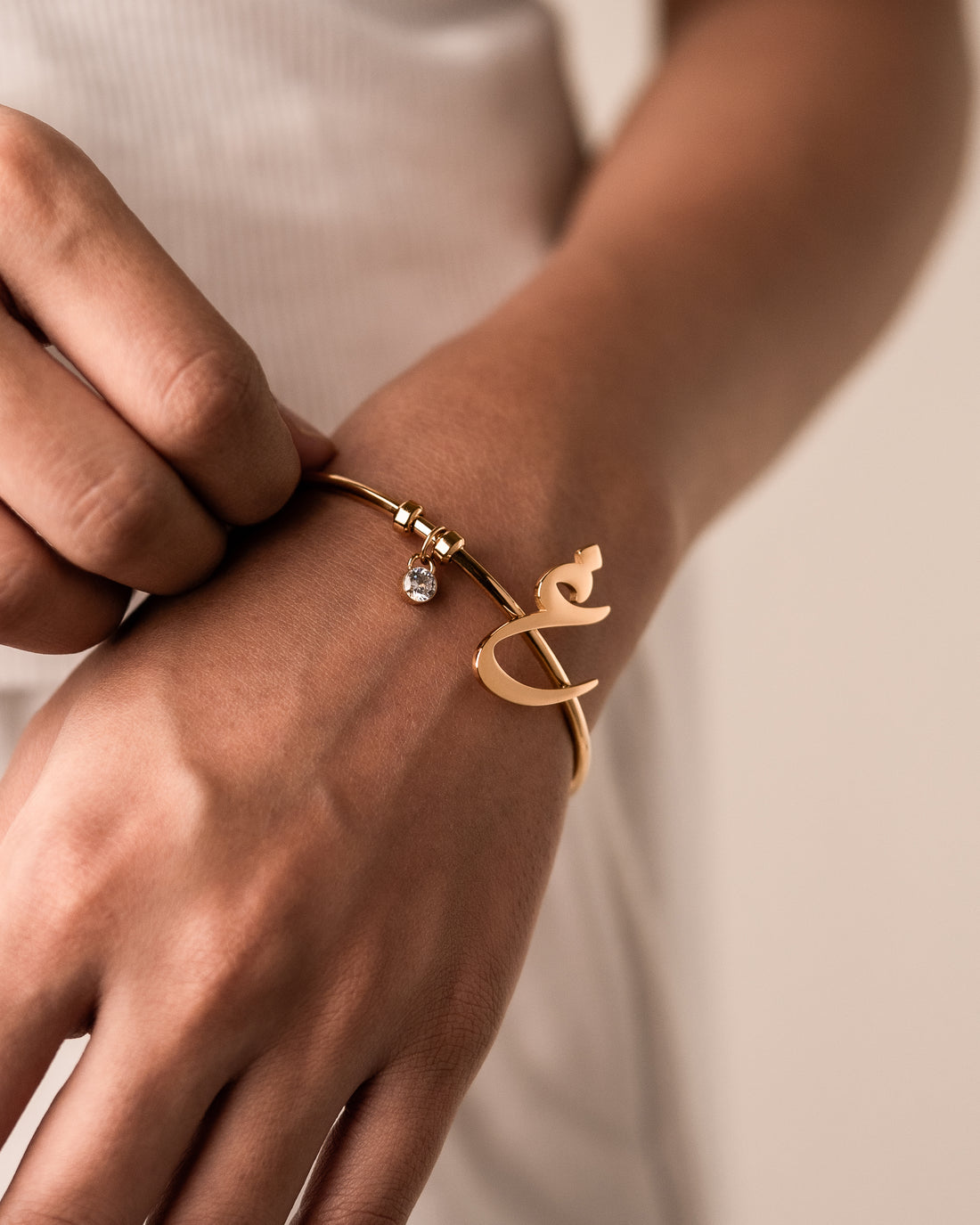 Calligraphed Initial Bracelet غ