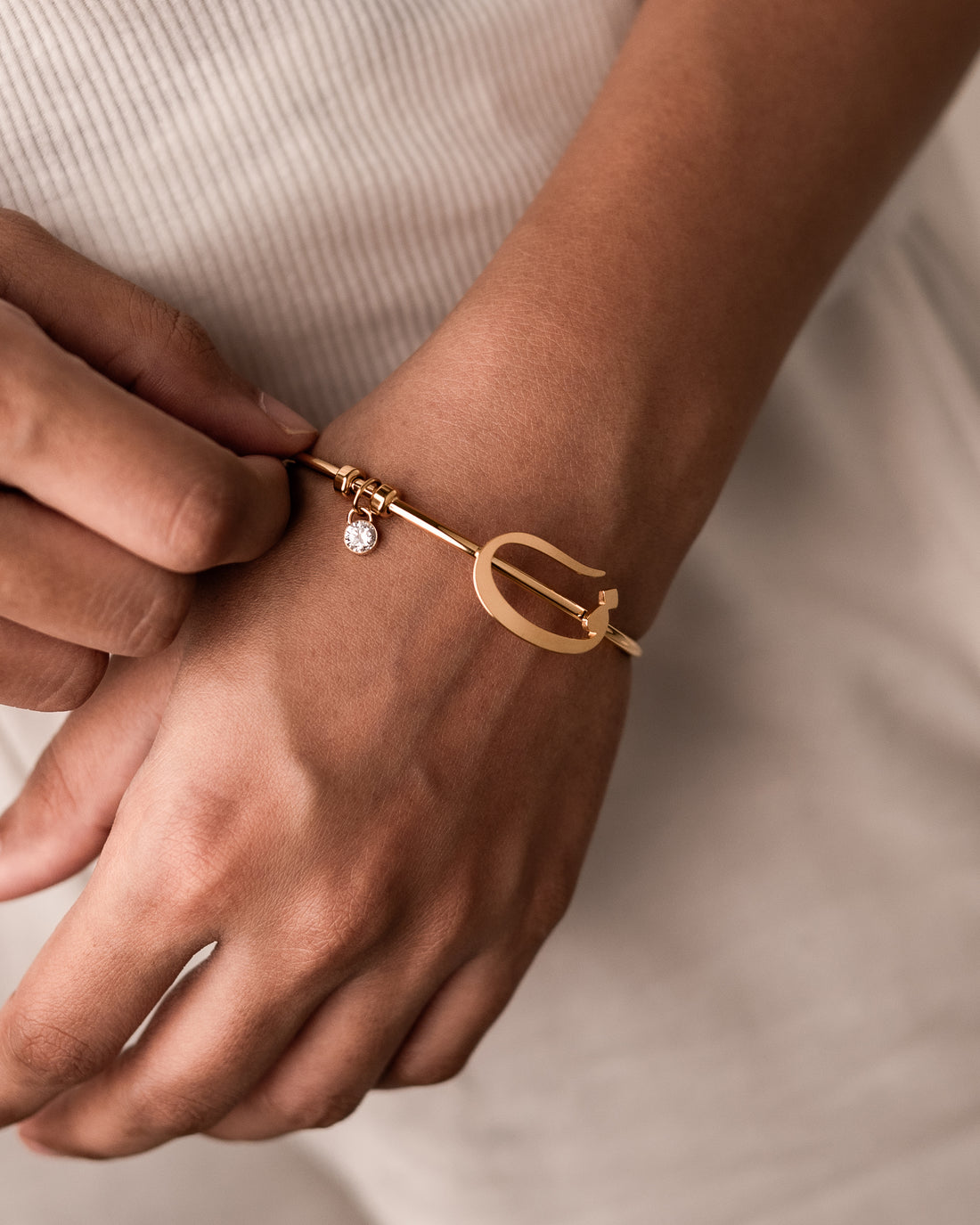 Calligraphed Initial Bracelet ف