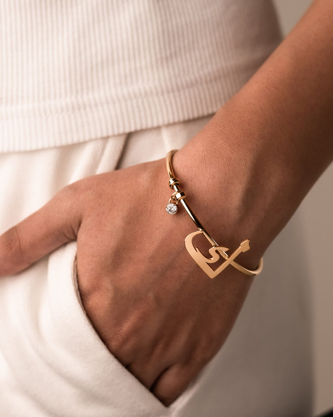 Calligraphed Initial Bracelet ك