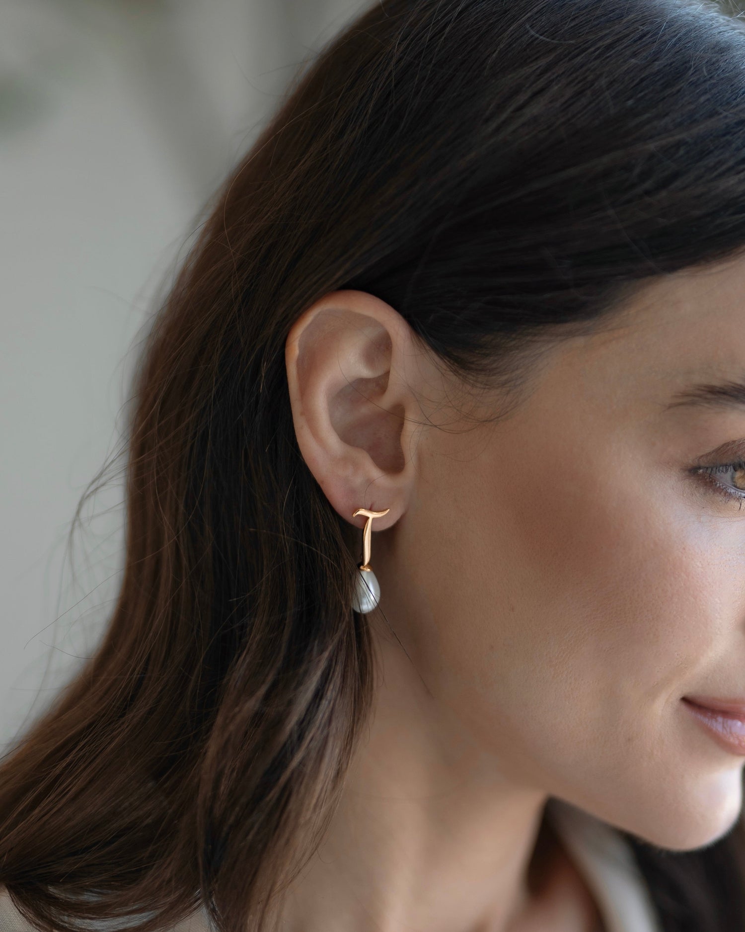 Calligraphed Initial Earrings آ
