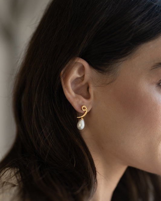 Calligraphed Initial Earring و