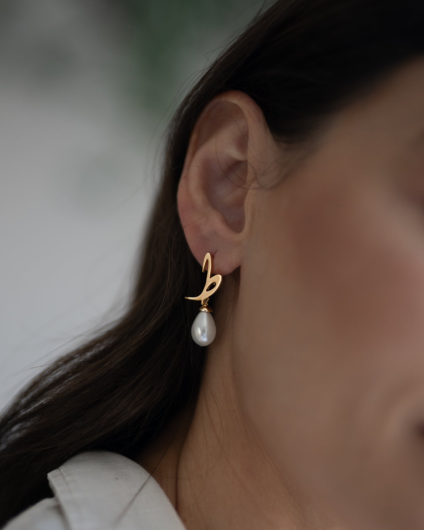 Calligraphed Initial Earrings