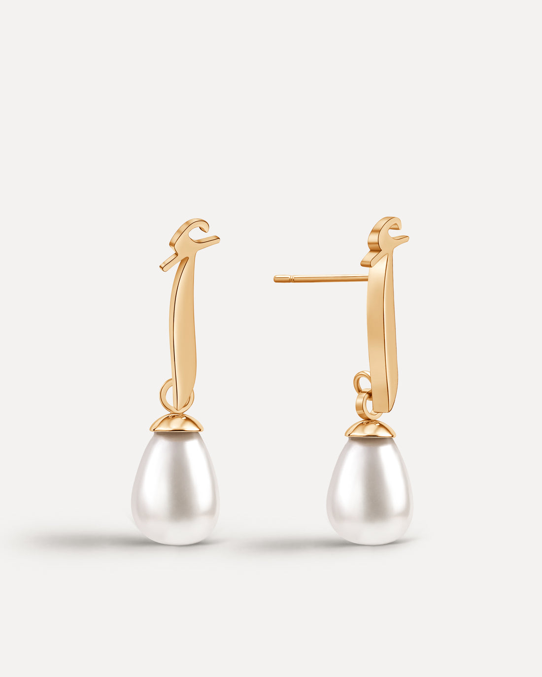 Calligraphed Initial Earrings أ