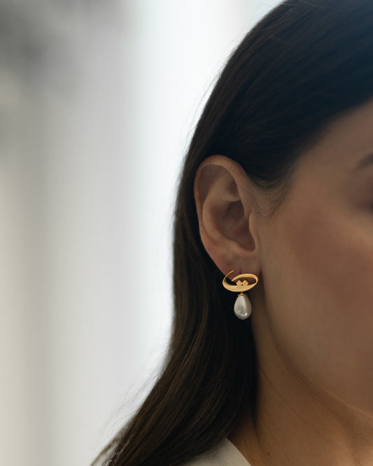 Calligraphed Initial Earring ت