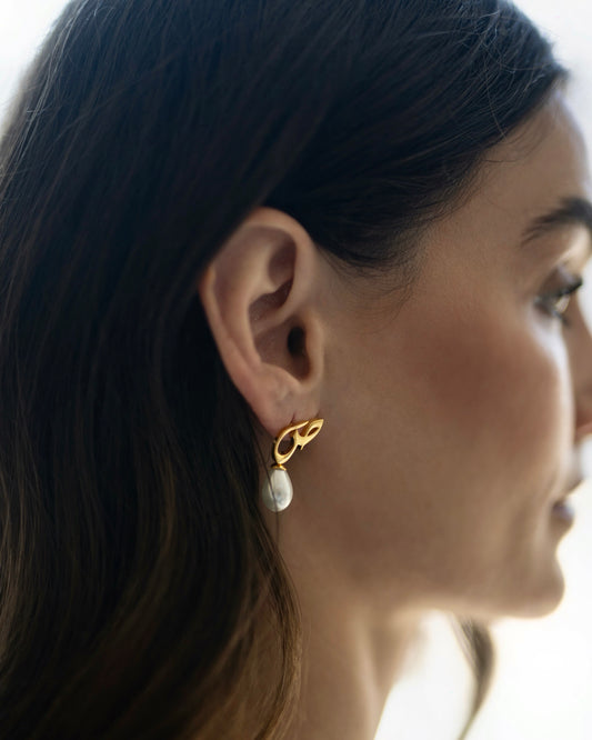 Calligraphed Initial Earring ص