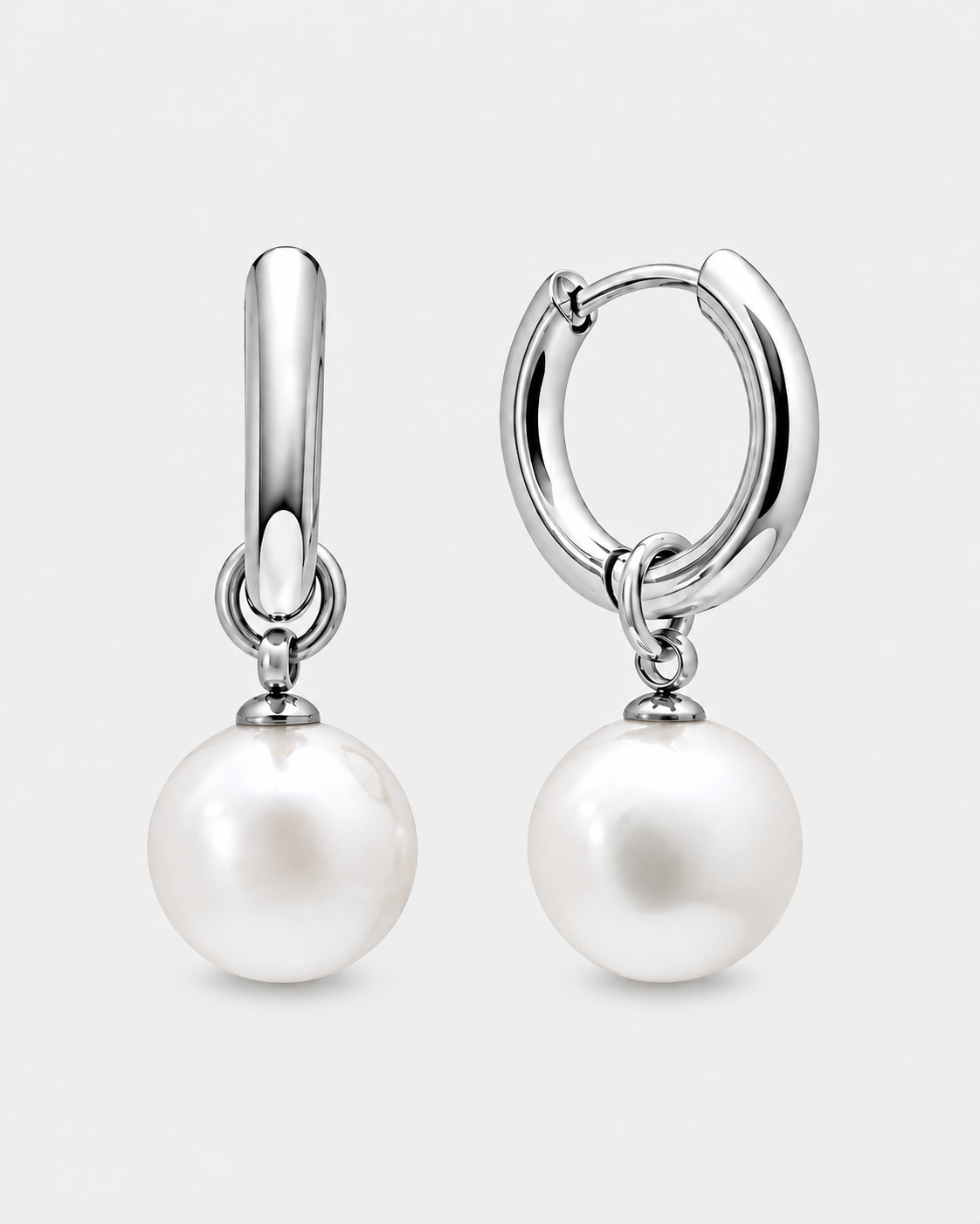 Cove Pearl Earrings (Silver)