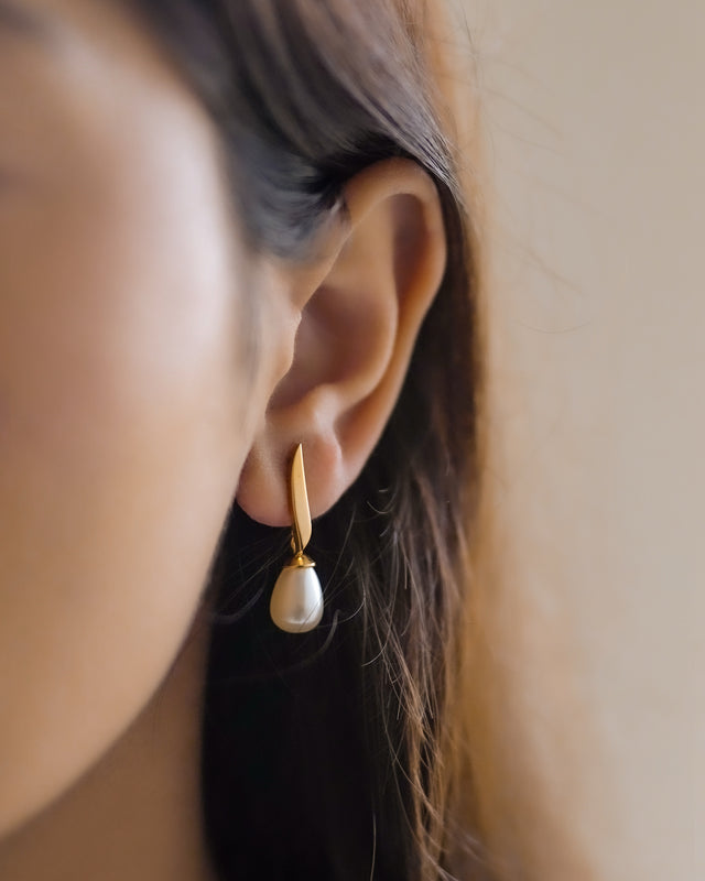 Calligraphed Initial Earrings ا