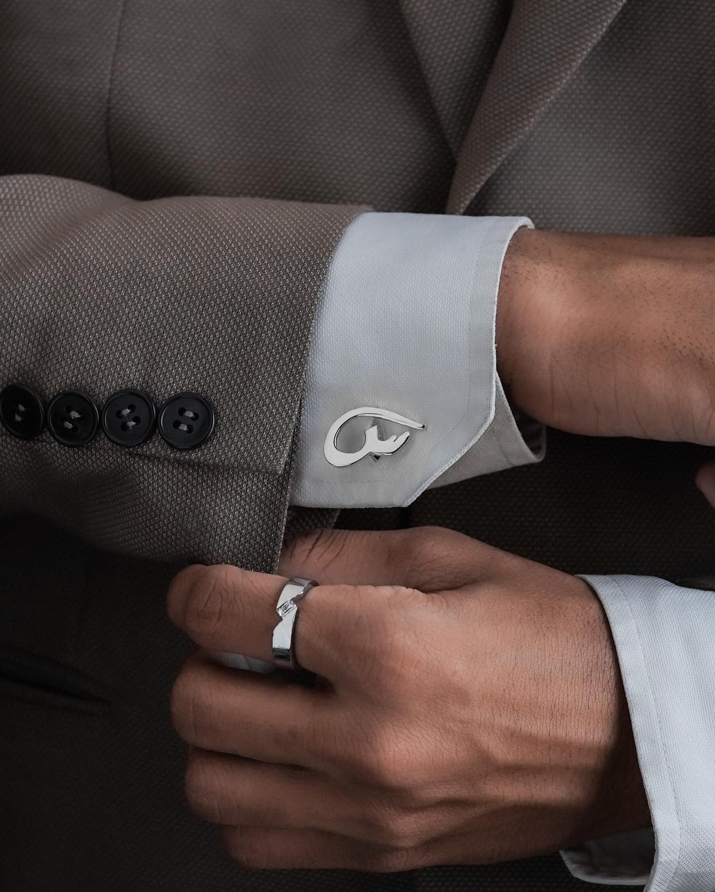 Calligraphed Initial Cufflinks