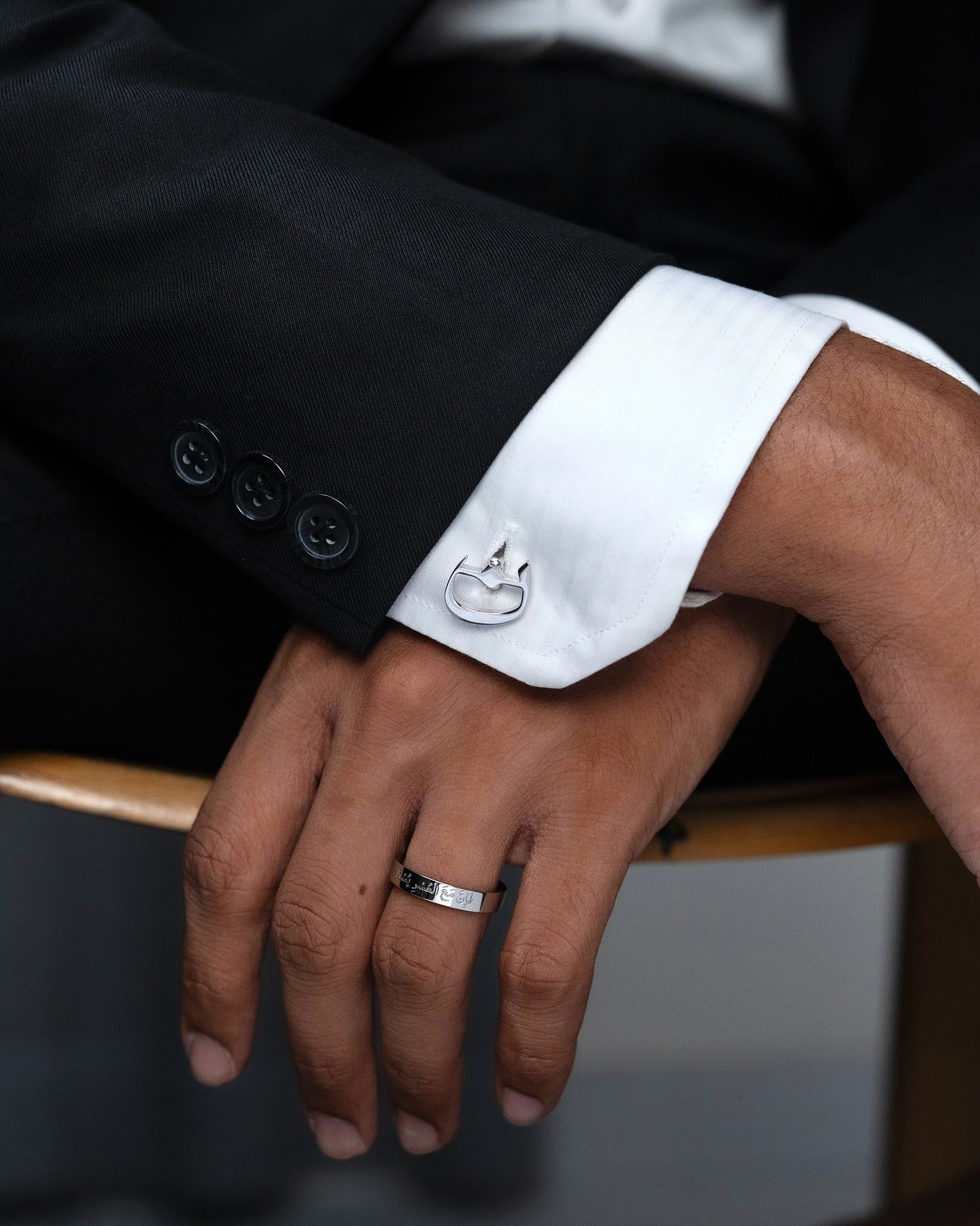 Calligraphed Initial Cufflinks