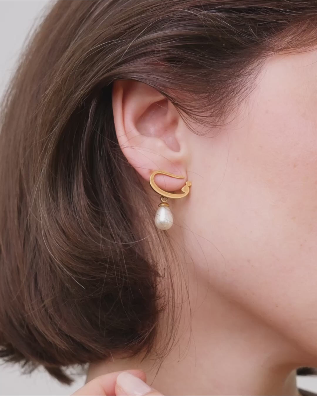 Calligraphed Initial Earrings أ