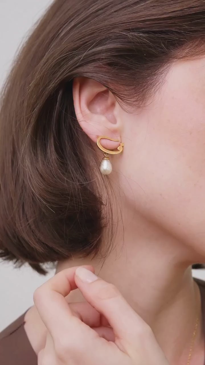 Calligraphed Initial Earrings ا