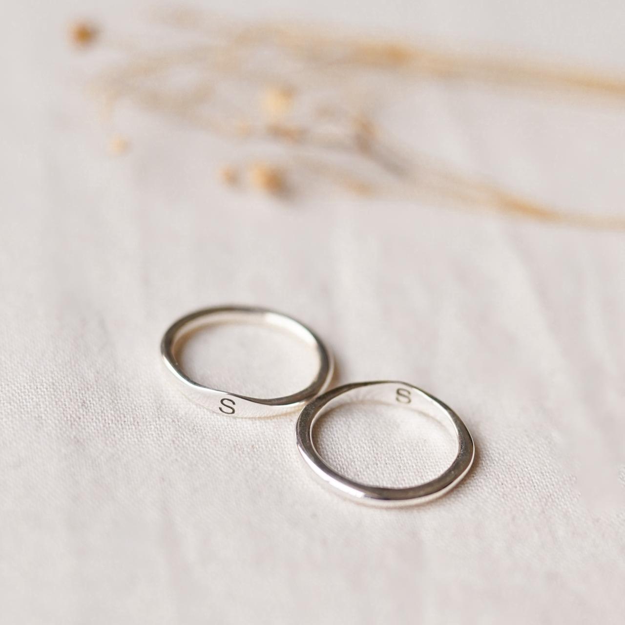 Dainty Initial Ring